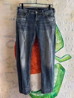 y2k Silver Jeans Women's Medium Wash Skinny Jeans